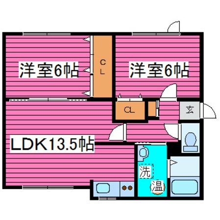 東苗穂13条1丁目 徒歩5分 2階の物件間取画像